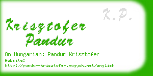 krisztofer pandur business card